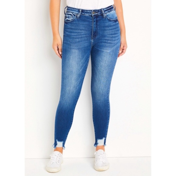 KanCan Denim - KanCan Maurices High Rise Dark Ripped Hem Skinny Jeans, size 20 women’s